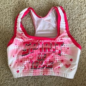 Spirit of Texas worlds practice wear sports bra